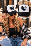 Blue Line Heart Trucker Hat