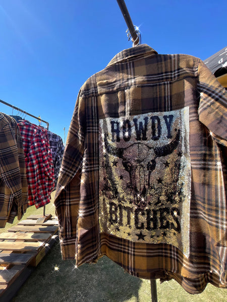 Howdy Bitches SEQUIN FLANNEL